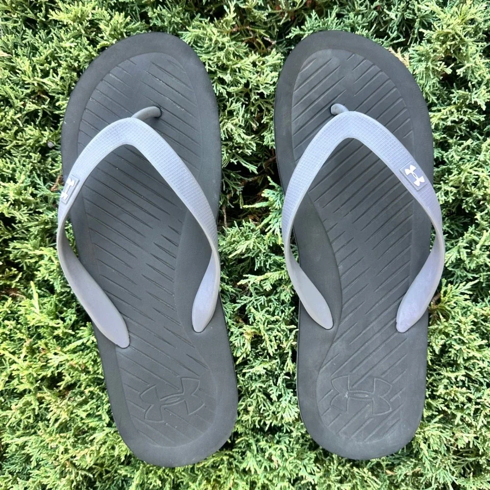 Under Armour Men's Atlantic Dune Flip Flop Thong Sandals Size 10-11 Black Gray